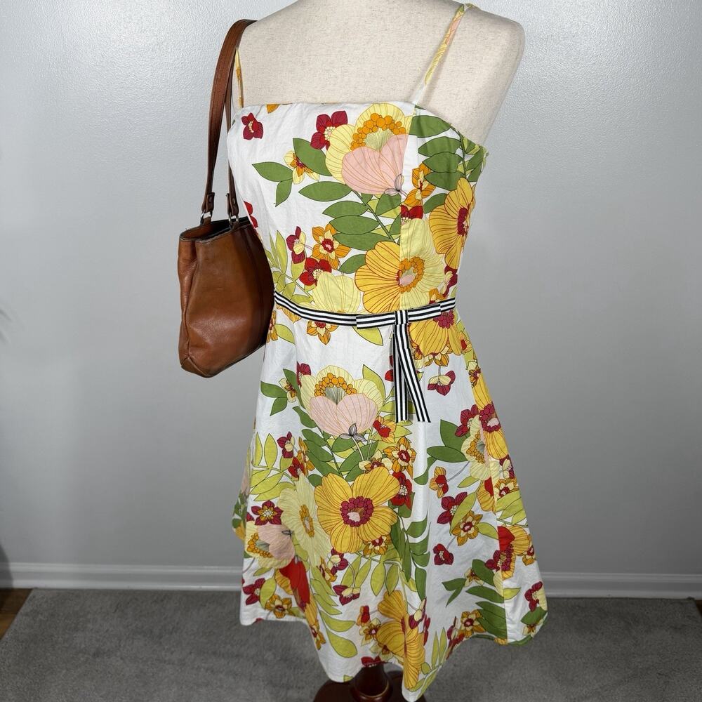 I.N. San Francisco Floral Sundress Sz 13 Retro Mod Flower Power Spaghetti Strap